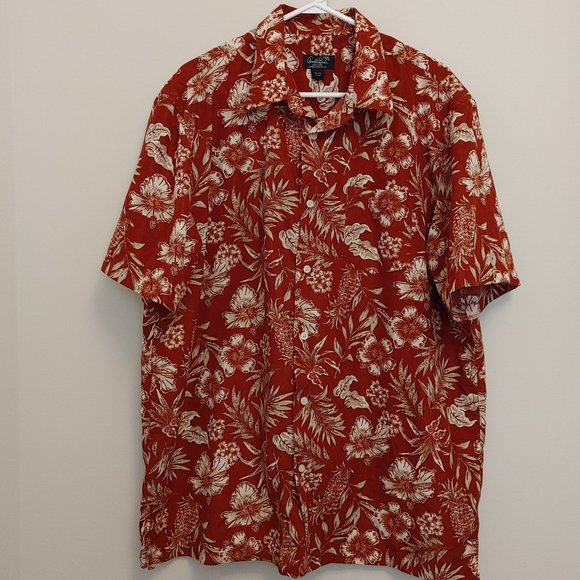 Arnold Palmer Men's SZ XL Hawaiian Shirt Red & White - Picture 1 of 6